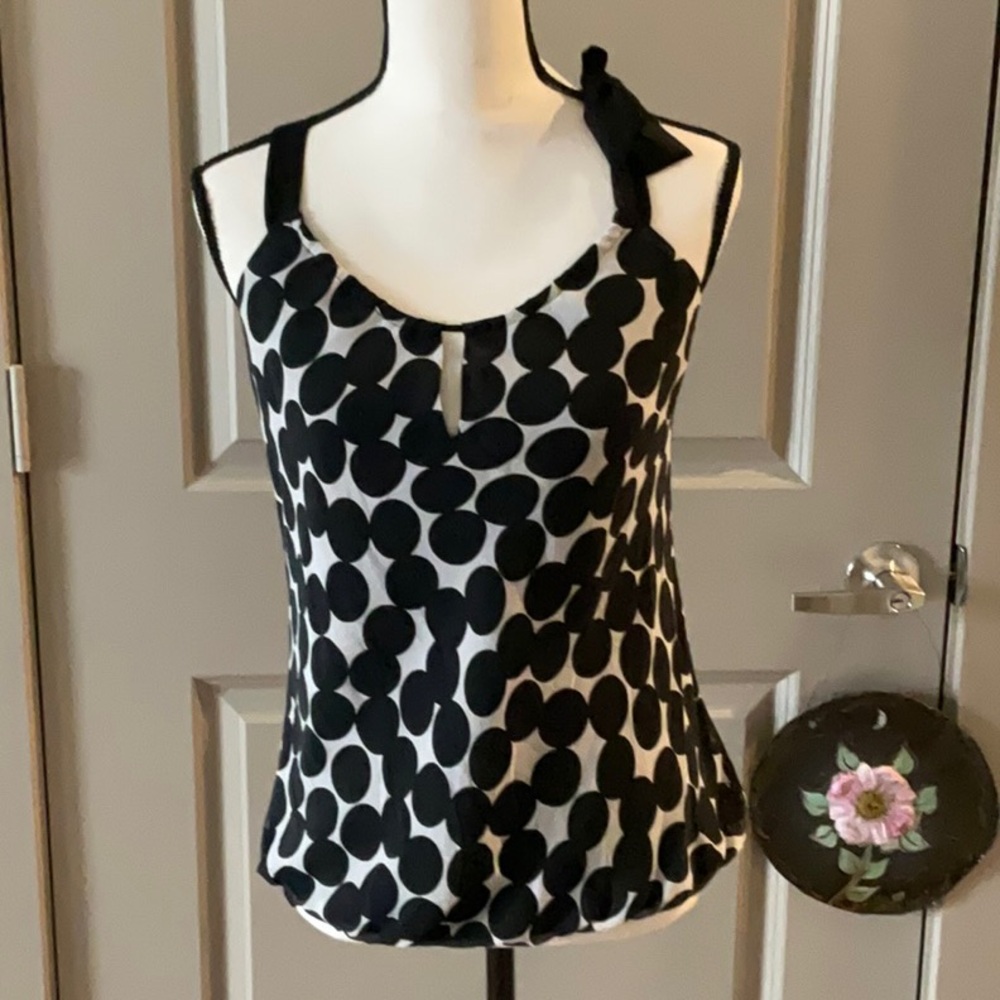 Black and White Polka Dot Women's Top